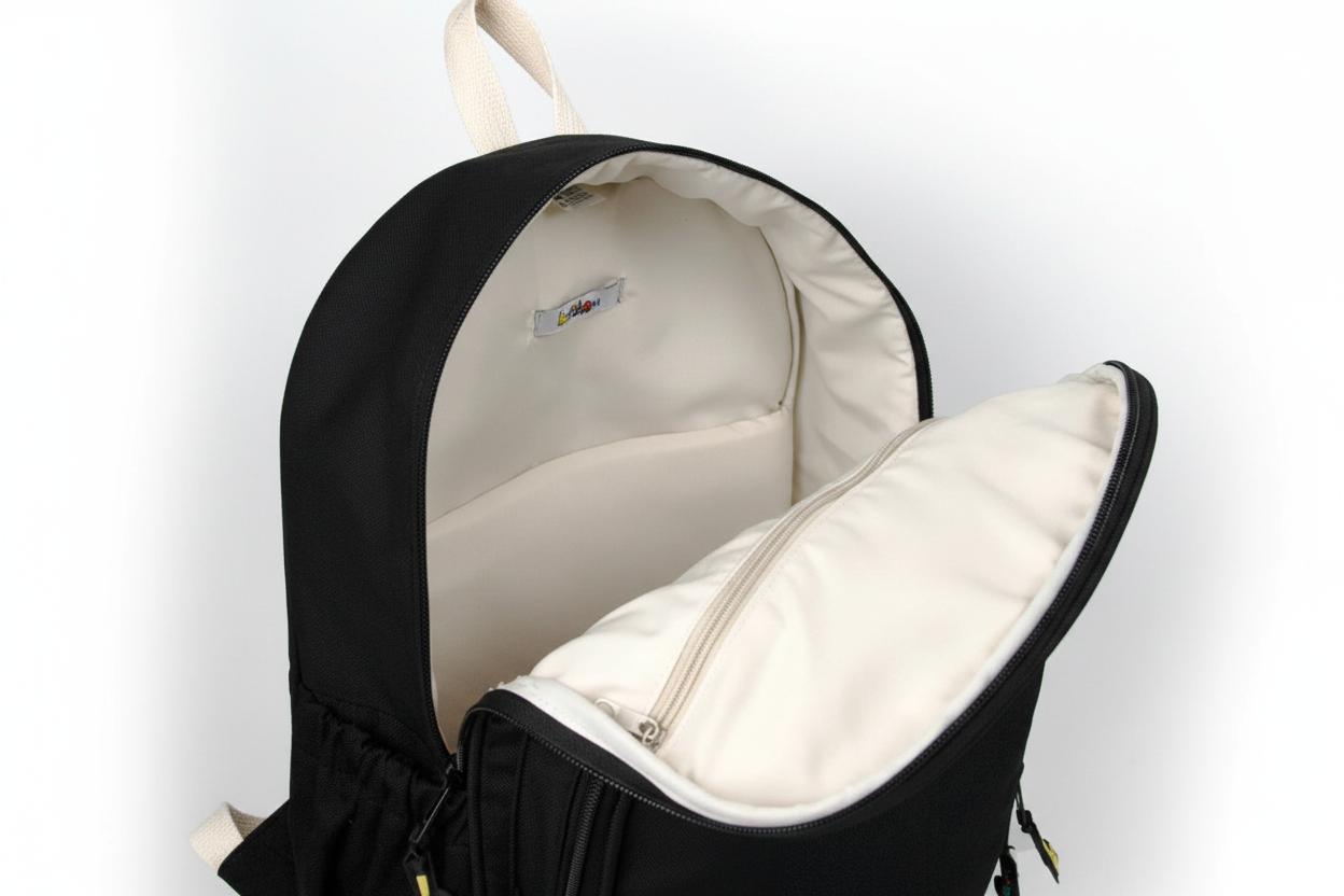 Mochila Maxi Bavoom Personalize Preta - interior com forro branco