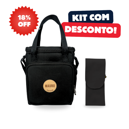 Kit Lancheira Térmica Maxi Bavoom + Porta Talher Preto
