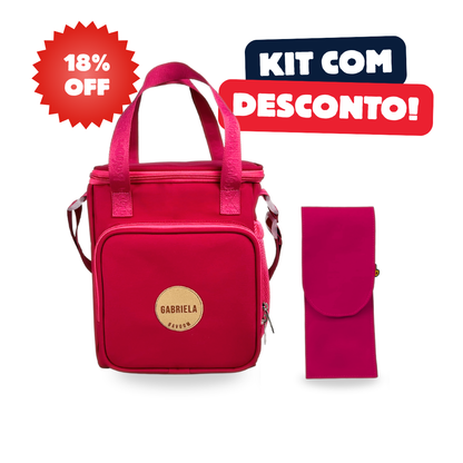 Kit Lancheira Térmica Maxi Bavoom + Porta Talher Pink