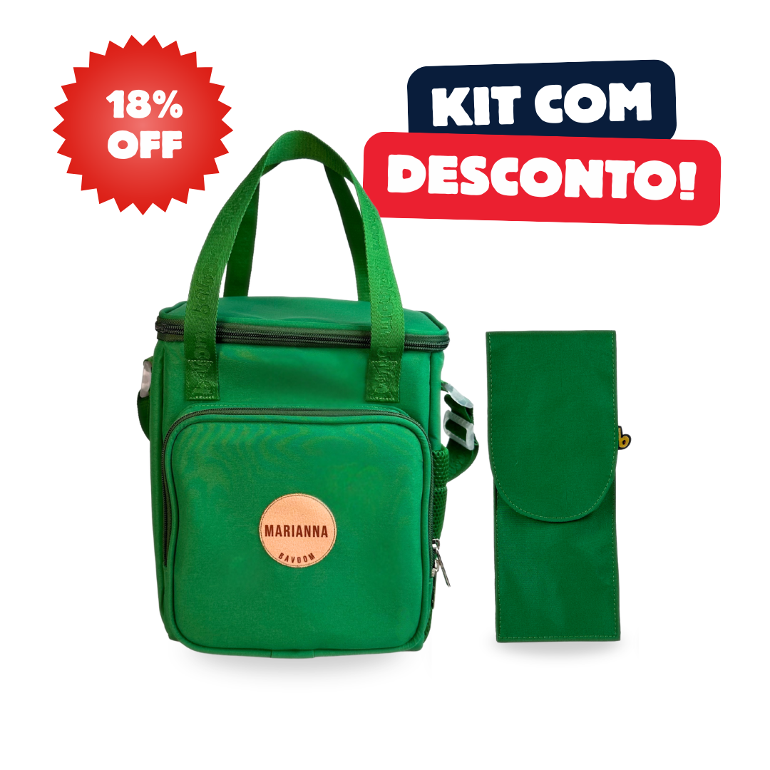Kit Lancheira Térmica Maxi Bavoom + Porta Talher Verde
