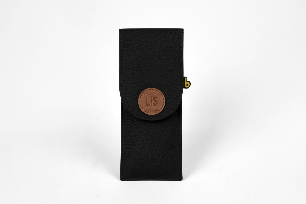 Porta Talher Colors Preto - Vista Frontal com Patch