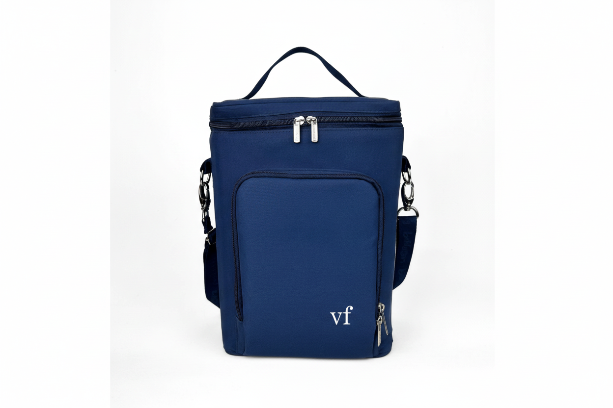 Porta Vinho Azul Marinho - Vista Frontal