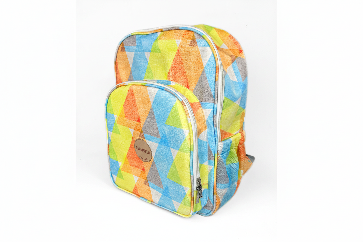 Mochila Maxi Bavoom Prisma Verão - vista lateral com bolso mesh