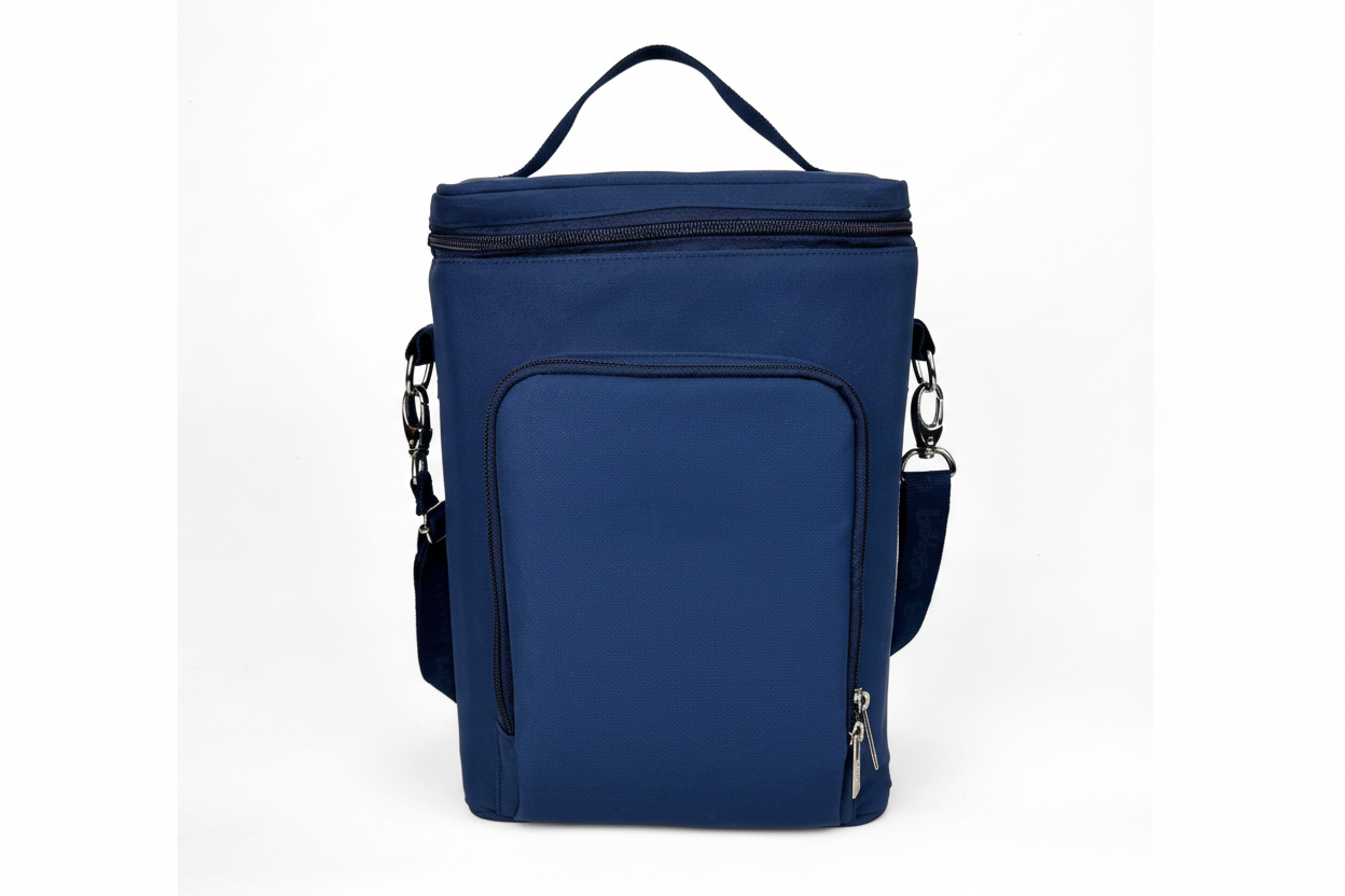 Porta Vinho Azul Marinho - Vista com Personalização