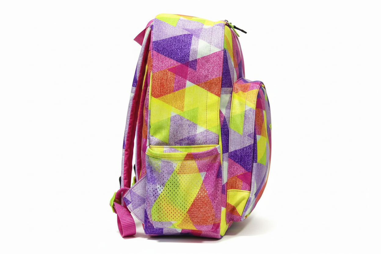 Mochila Maxi Bavoom Prisma Primavera - lateral com porta garrafa mesh