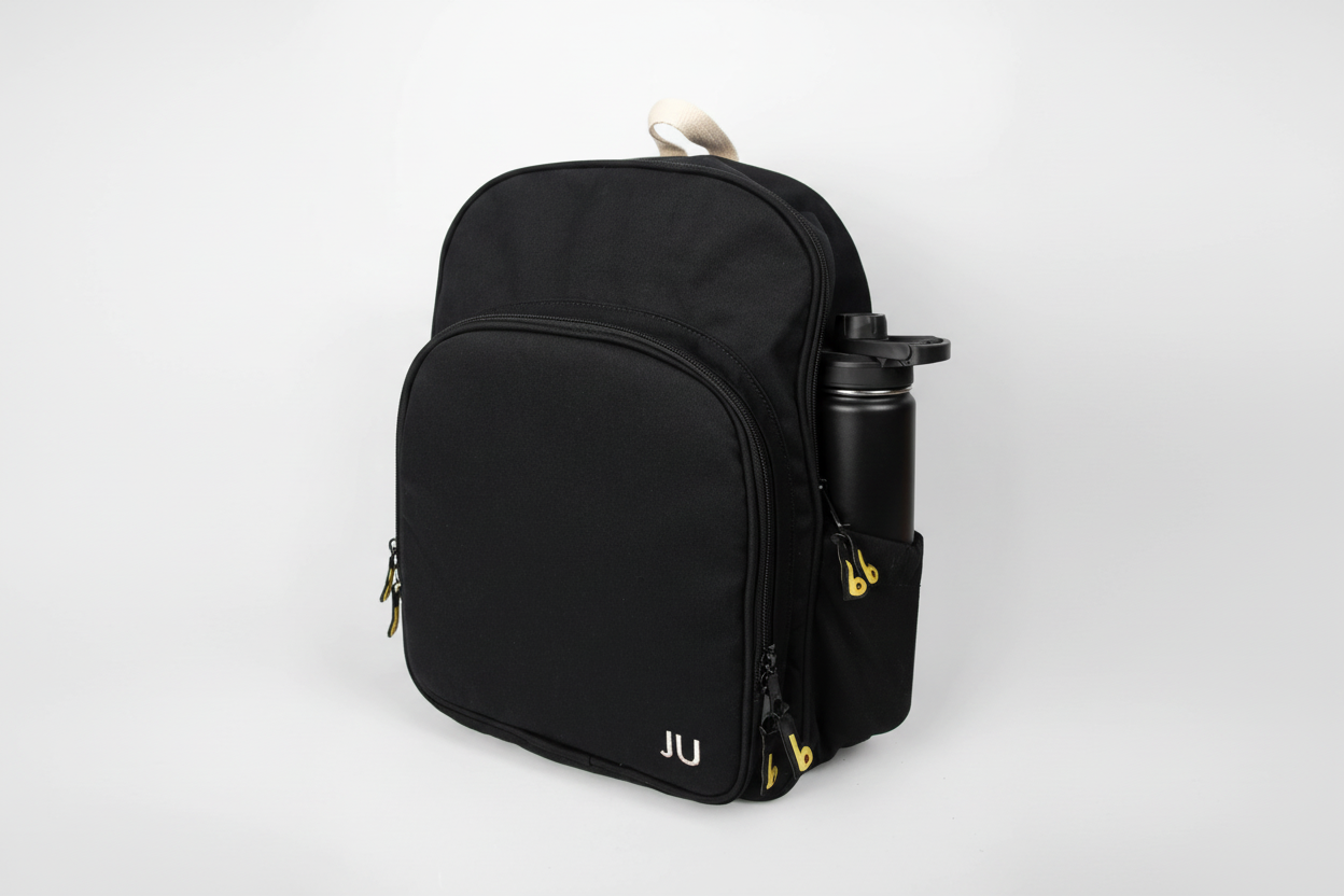 Mochila Maxi Bavoom Personalize Preta - lateral com porta garrafa