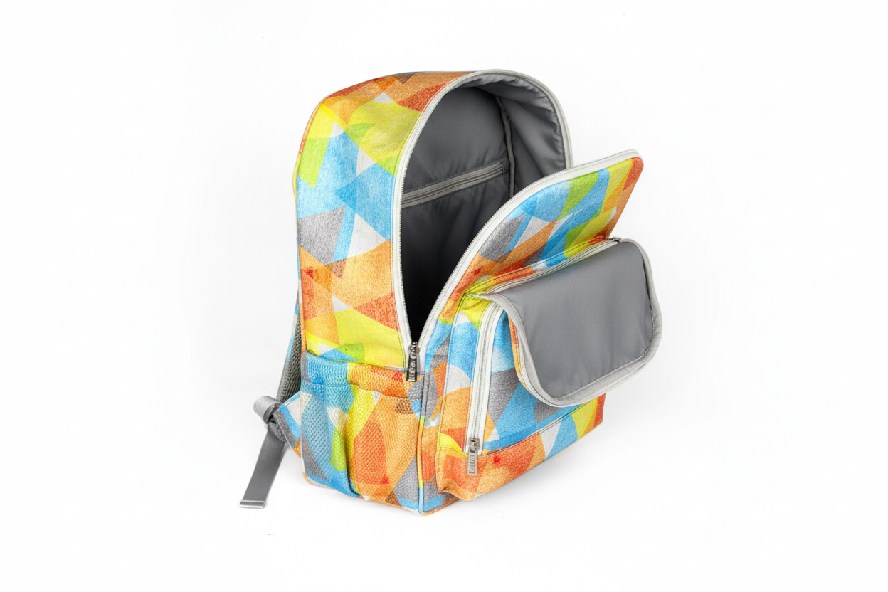 Mochila Maxi Bavoom Prisma Verão - compartimentos internos com bolsos mesh