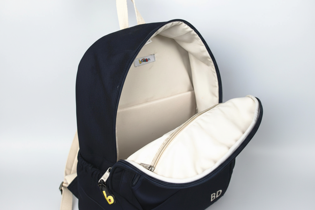 Mochila Maxi Bavoom Personalize Azul Marinho - frente completa com monograma