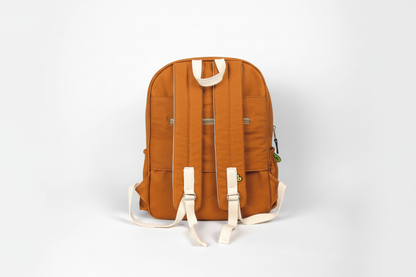 Mochila Maxi Bavoom Personalize Caramelo - vista traseira com alças creme