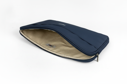 Porta notebook azul marinho - vista aberta